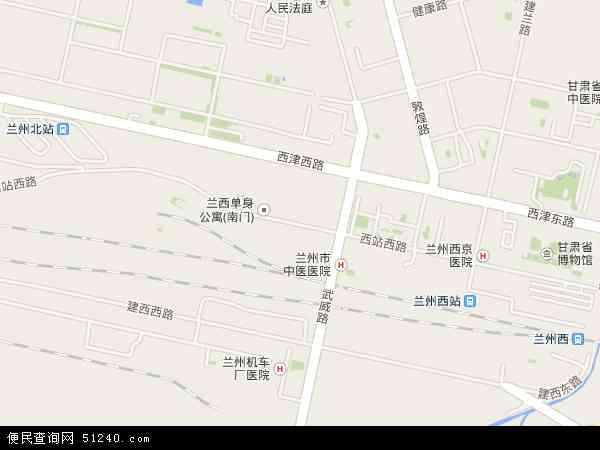 中国甘肃省兰州市七里河区西站地图(卫星地图)图片