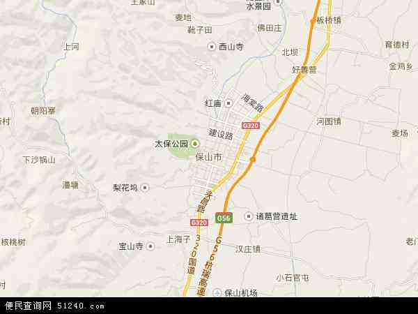 中国云南省保山市地图(卫星地图)图片