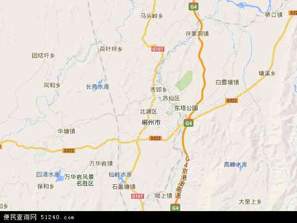 中国湖南省郴州市北湖区地图(卫星地图)图片