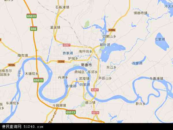中国湖南省常德市地图(卫星地图)图片