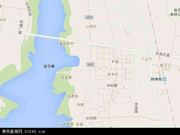 中国安徽省蚌埠市龙子湖区曹山地图(卫星地图)图片