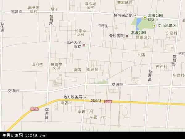 中国山东省潍坊市昌邑市都昌地图(卫星地图)图片