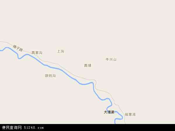 中国陕西省榆林市横山县高镇地图(卫星地图)图片