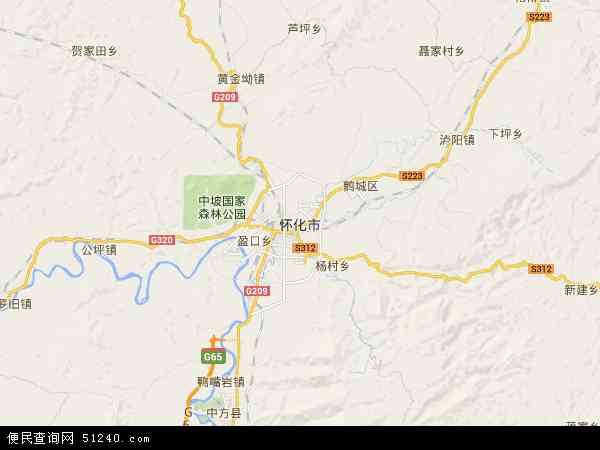 中国湖南省怀化市地图(卫星地图)图片