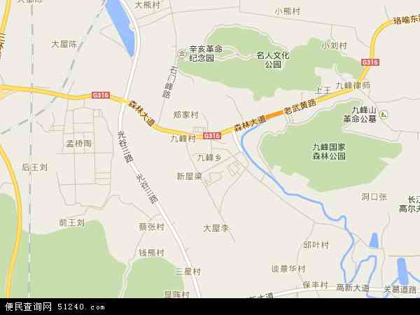 湖北省武汉市洪山区九峰地图(地图)