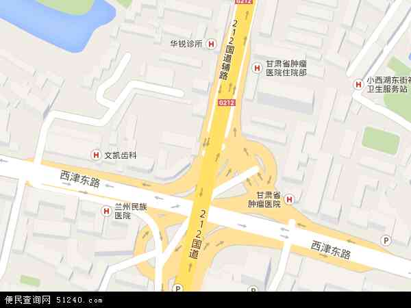 中国甘肃省兰州市七里河区西湖地图(卫星地图)图片