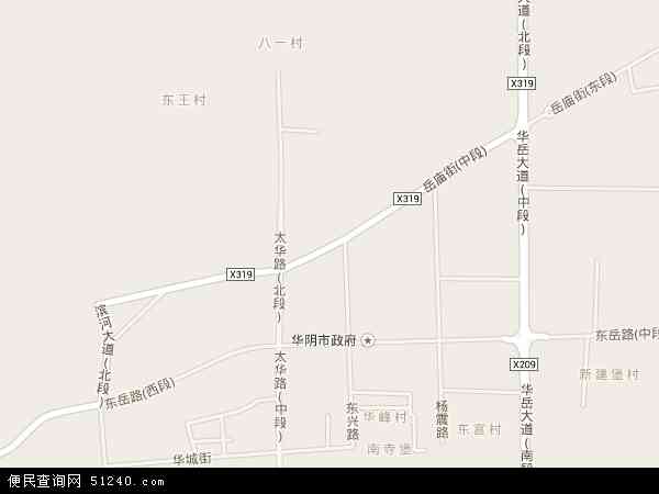 中国陕西省渭南市华阴市岳庙地图(卫星地图)图片