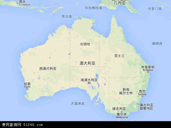 澳大利亚地图(卫星地图)图片