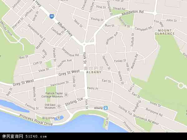 澳大利亚西澳大利亚奥尔巴尼地图(卫星地图)图片