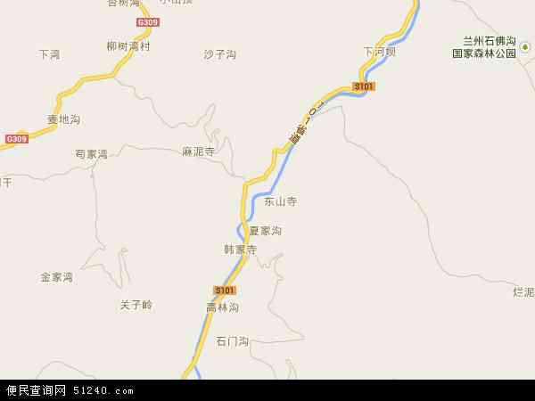 中国甘肃省兰州市七里河区阿干镇地图(卫星地图)图片