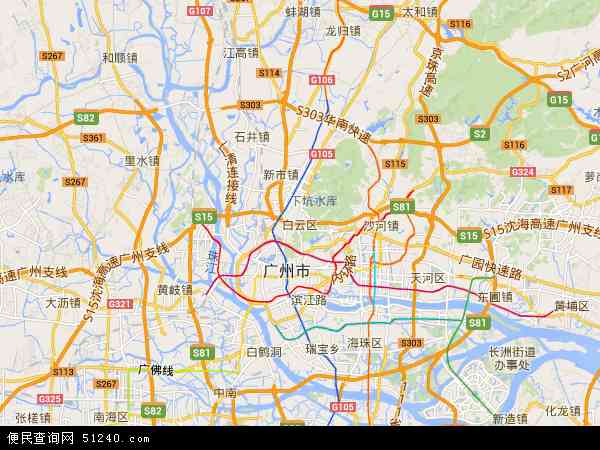 中国广东省广州市白云区地图(卫星地图)