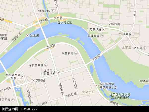 中国辽宁省沈阳市和平区长白地图(卫星地图)