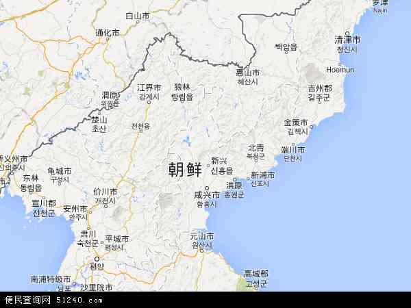 朝鲜地图(卫星地图)