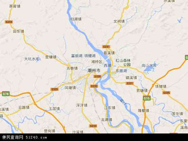 中国广东省潮州市地图(卫星地图)