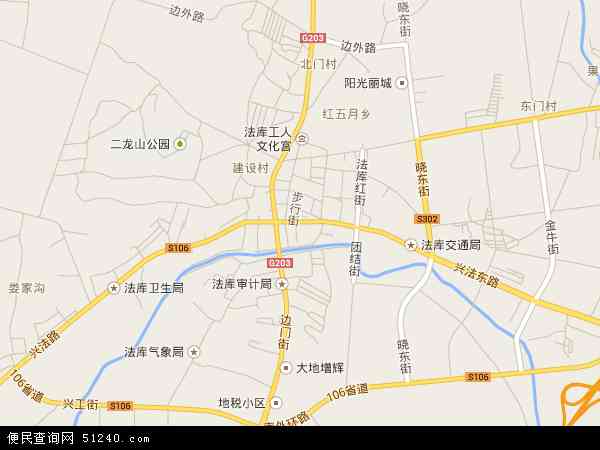 中国辽宁省沈阳市法库县法库镇地图(卫星地图)图片
