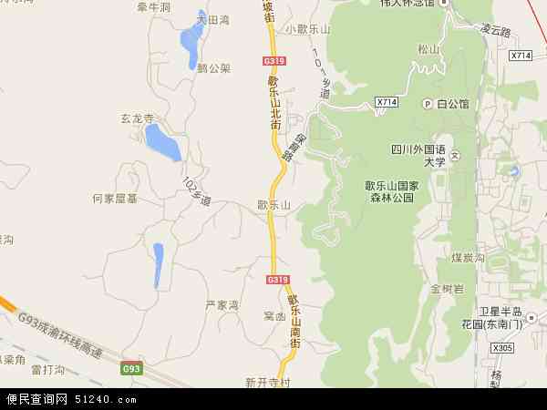 歌乐山2018年地图 - 重庆市沙坪坝区歌乐山地图