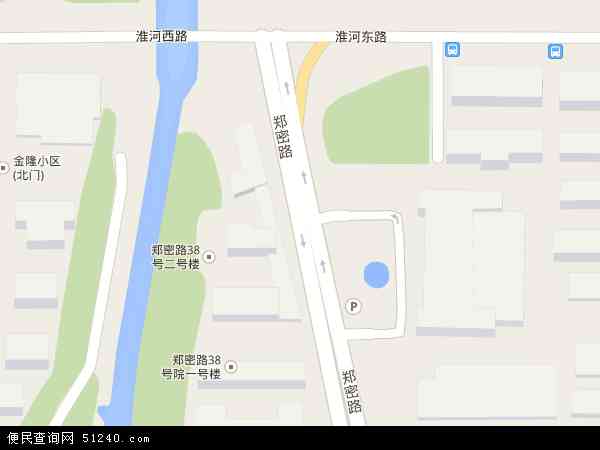 中国河南省郑州市二七区淮河路地图(卫星地图)图片