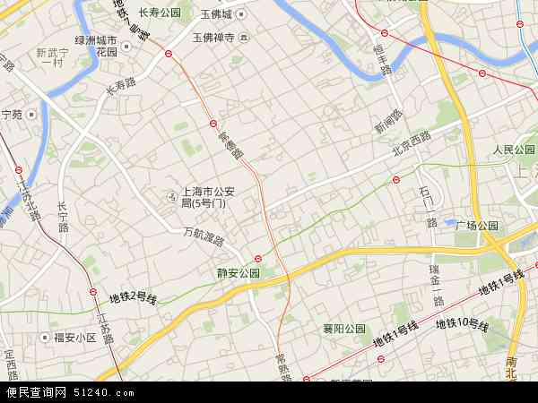 中国上海市静安区地图(卫星地图)