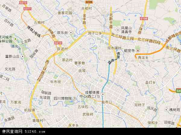 中国四川省成都市金牛区地图(卫星地图)