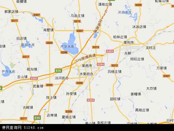 中国山东省青岛市莱西市地图(卫星地图)