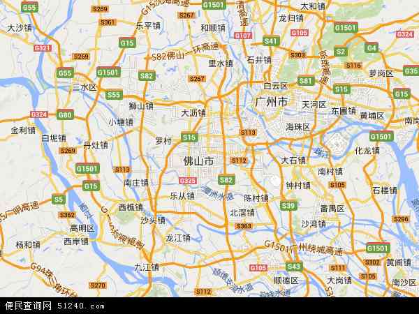 中国广东省佛山市南海区地图(卫星地图)