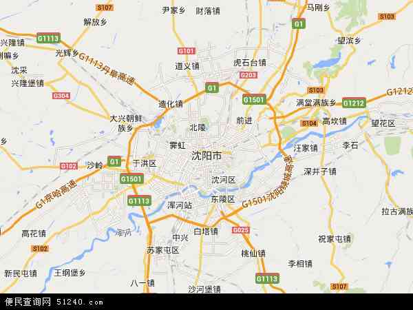 中国辽宁省沈阳市地图(卫星地图)图片