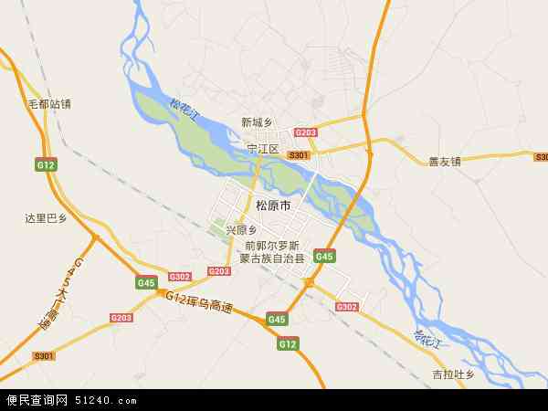 中国吉林省松原市地图(卫星地图)
