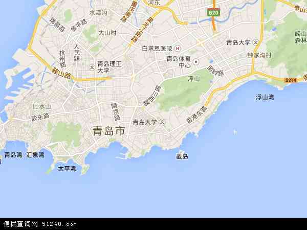 中国山东省青岛市市南区地图(卫星地图)图片