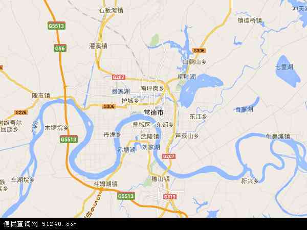 中国湖南省常德市武陵区地图(卫星地图)图片