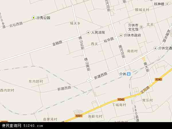 中国山西省晋中市介休市西南地图(卫星地图)图片