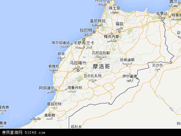 摩洛哥西撒哈拉地图(卫星地图)