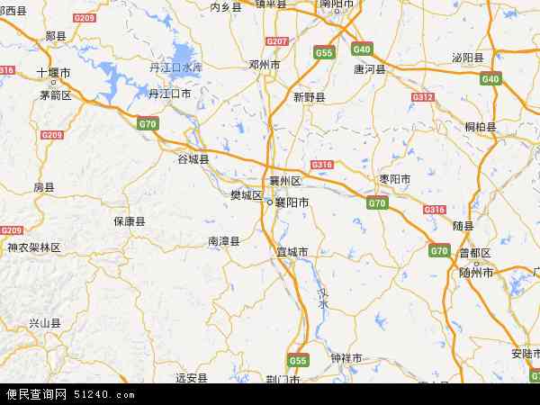 中国湖北省襄阳市地图(卫星地图)图片