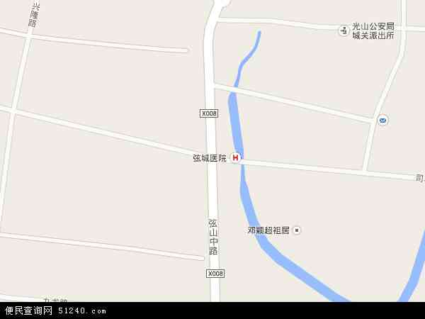 中国河南省信阳市光山县弦山地图(卫星地图)图片
