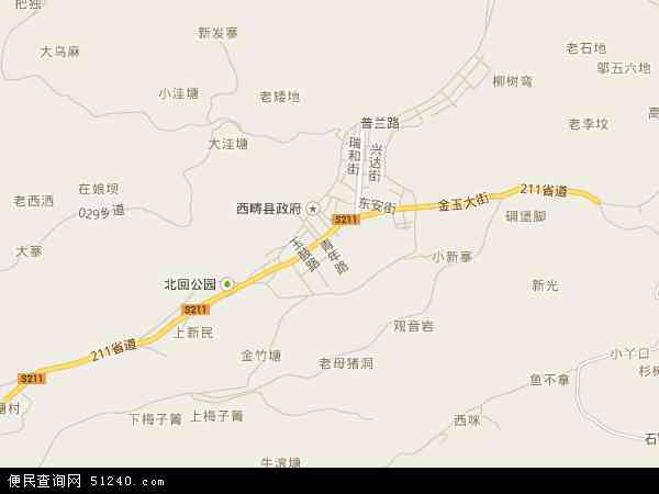 中国云南省文山壮族苗族自治州西畴县西洒镇地图(卫星地图)图片