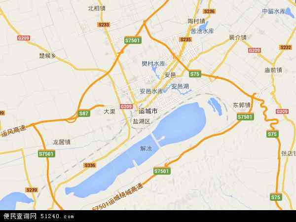中国山西省运城市地图(卫星地图)图片