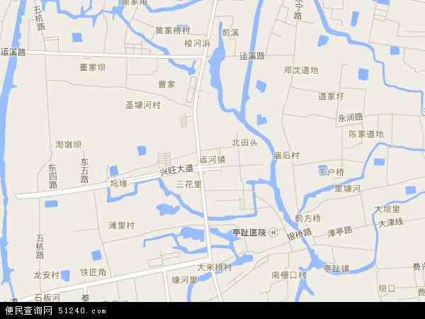 中国浙江省杭州市余杭区运河地图(卫星地图)