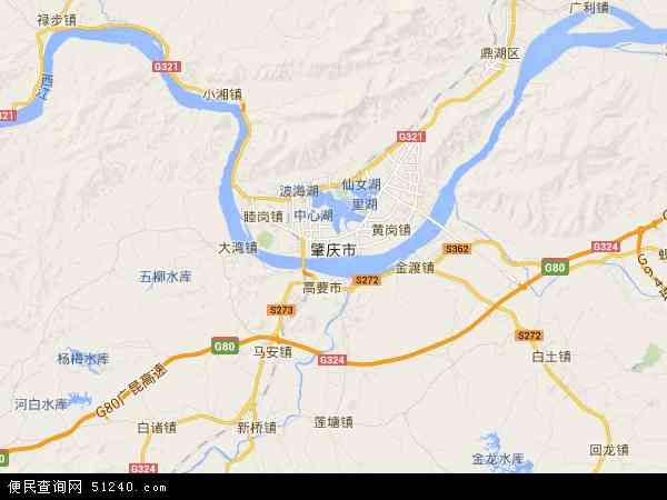 中国广东省肇庆市地图(卫星地图)
