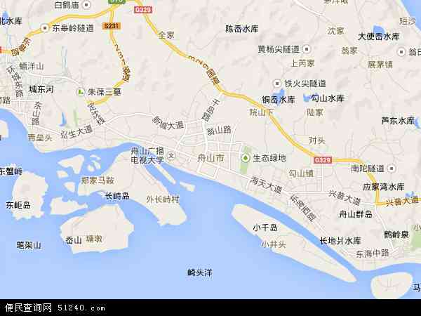 中国浙江省舟山市地图(卫星地图)图片