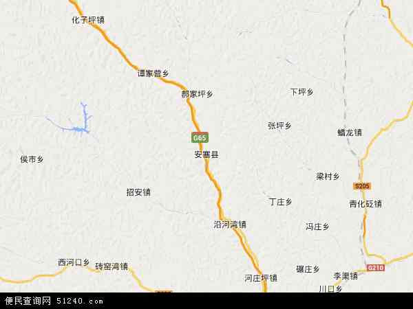 中国陕西省延安市安塞县地图(卫星地图)