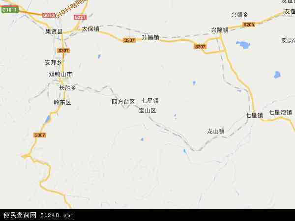 中国黑龙江省双鸭山市宝山区地图(卫星地图)图片