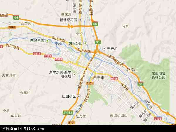 中国青海省西宁市城西区地图(卫星地图)图片