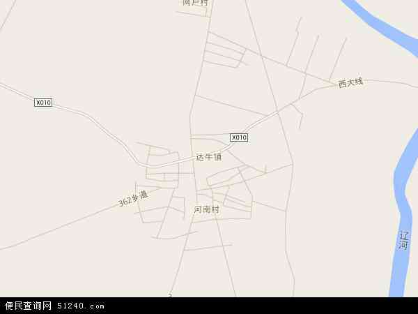 中国辽宁省鞍山市台安县达牛镇地图(卫星地图)图片