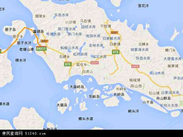 中国浙江省舟山市定海区地图(卫星地图)图片