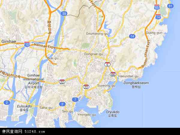 韩国釜山地图(卫星地图)图片