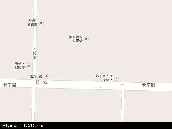 中国山东省潍坊市坊子区坊城地图(卫星地图)图片