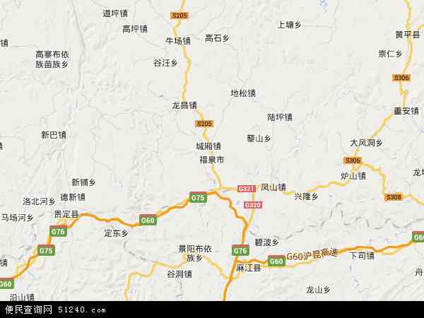 中国贵州省黔南布依族苗族自治州福泉市地图(卫星地图)图片