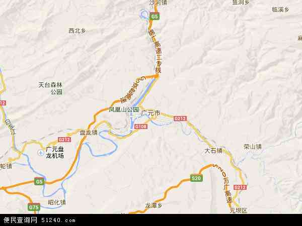 四川省广元市地图(地图)