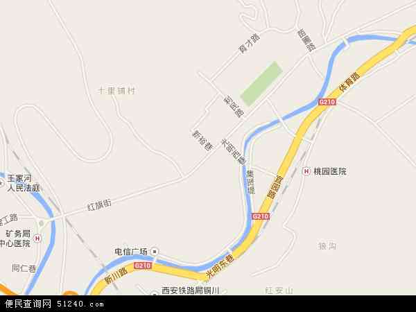 中国陕西省铜川市王益区红旗地图(卫星地图)图片