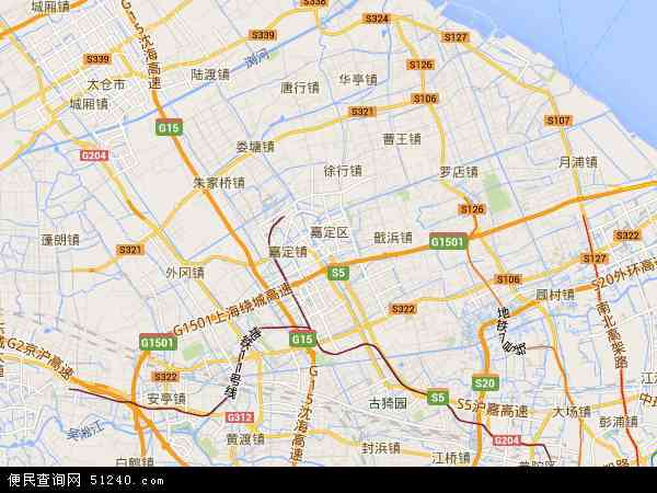 中国上海市嘉定区地图(卫星地图)