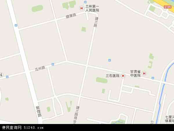 中国甘肃省兰州市七里河区建兰路地图(卫星地图)图片
